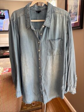torrid Super Soft Light Blue Denim Shirt
